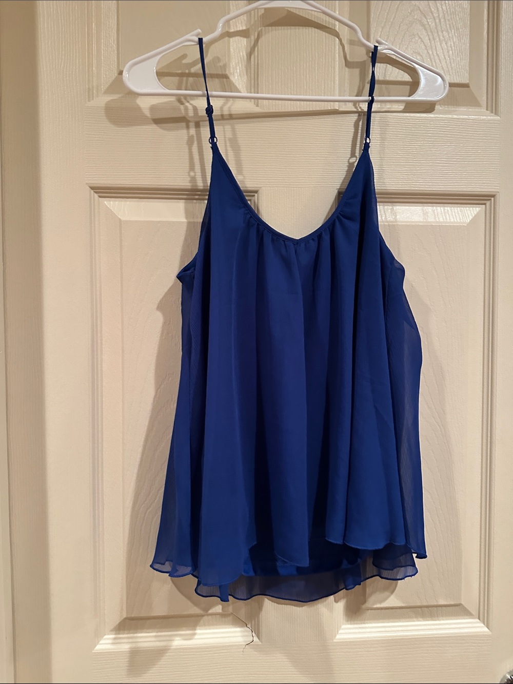 Express Royal Blue Chiffon Spaghetti Strap Camisole - Picture 3 of 3